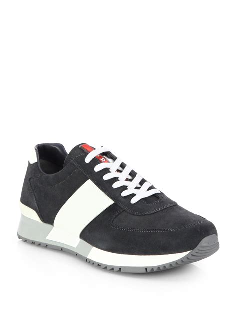 prada suede trainers|prada sneakers price.